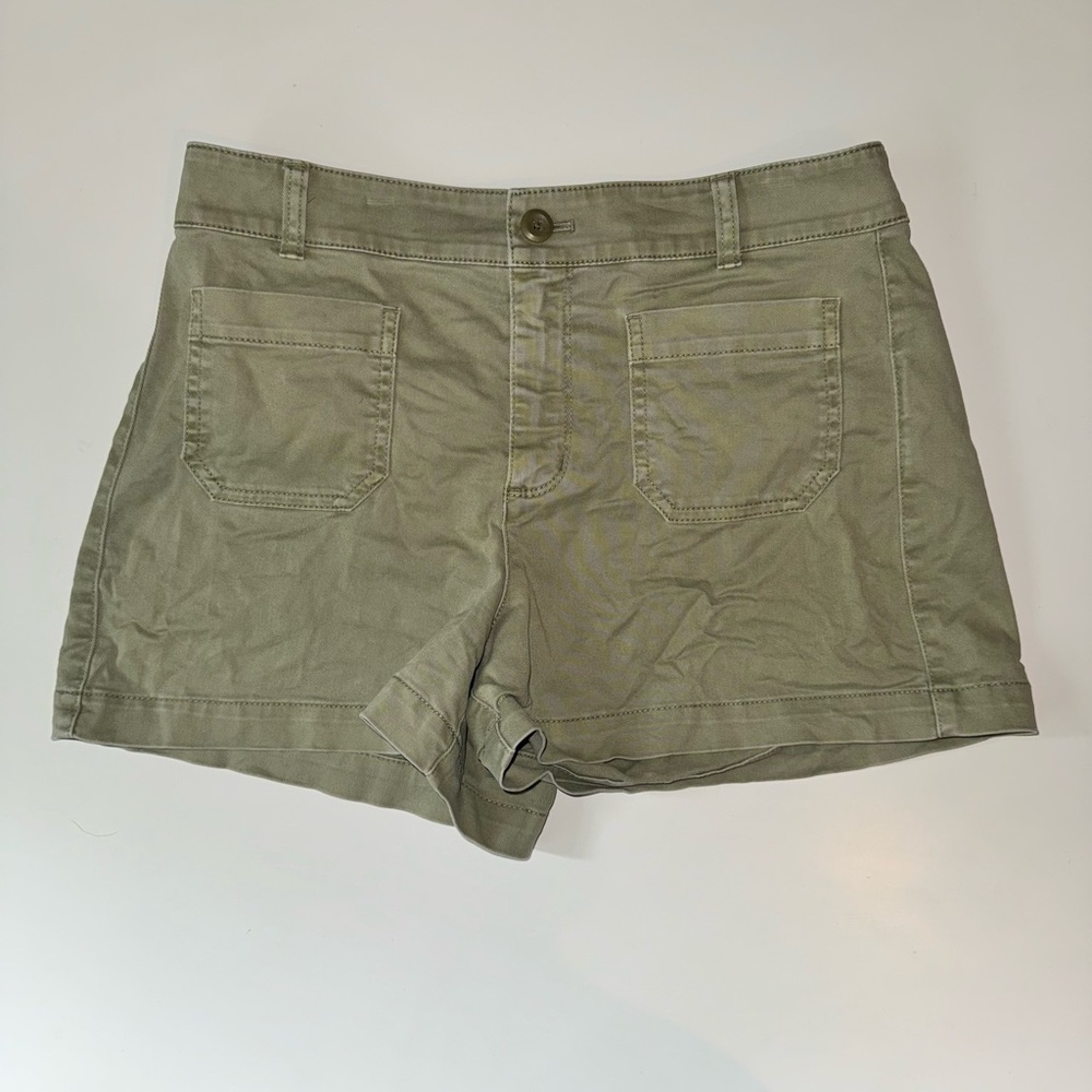 J. Crew Green Cargo Shorts with Mid-Thigh Length